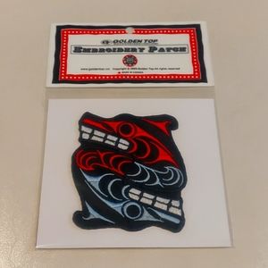 3" Embroidered Patch 'Wolf' Indigenous Design by Francis Horne Sr.